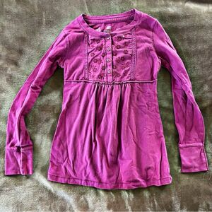 Faded Glory Little Girls Magenta Long Sleeve Shirt/ Tunic Size 6/ 6X